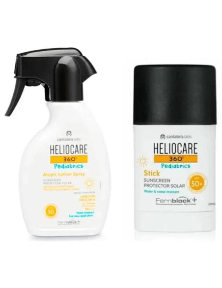 Heliocare Pack 360o Pediatrics Atopic Lotion Spray SPF50 250 ml + Stick SPF50+ 25gr