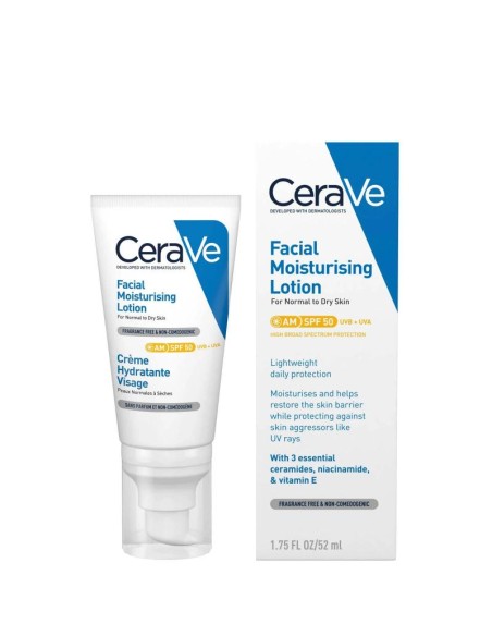 Cerave Loción Hidratante rostro SPF50 52 ml
