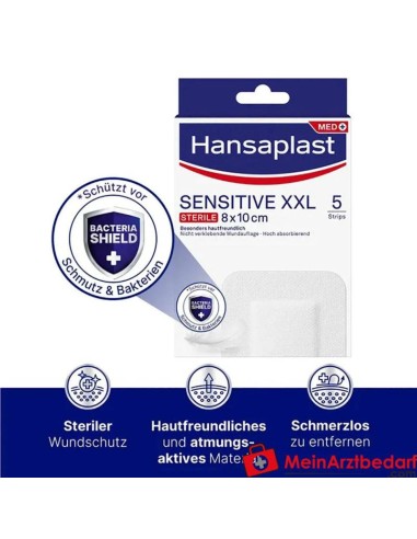 Hansaplast Sensitive XXL 8 x 10 cm 5 Uds.