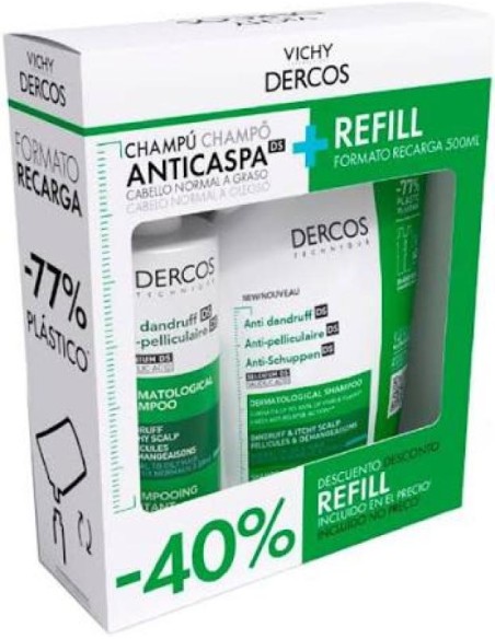 Dercos Duplo Anticaspa 390 ml + Recarga 500 ml