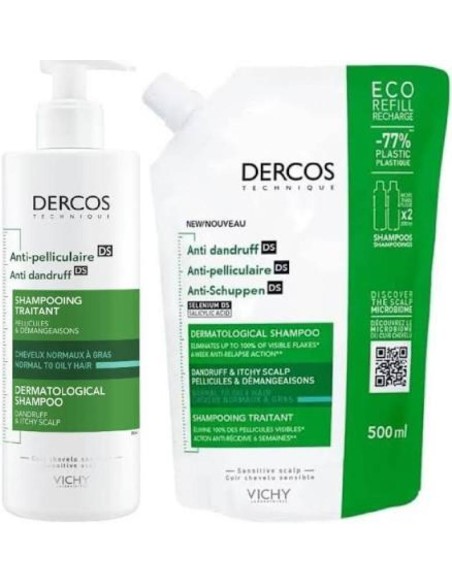 Dercos Duplo Anticaspa 390 ml + Recarga 500 ml