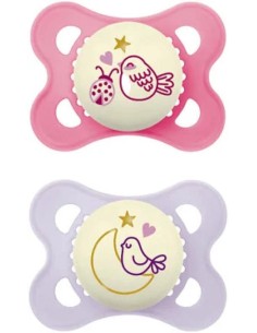 Chupete Silicona Mam Original Night 2 - 6 meses rosa