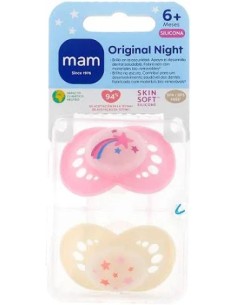 Mam Chupete Original Night 6+ Silicona Rosa