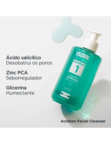 Acniben Gel Limpiador Matificante 400ml - Isdin