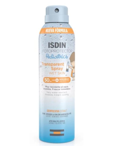 FOTOPROTECTOR ISDIN SPF 50 PEDIATRICS SPRAY TRANSPARENT WET 